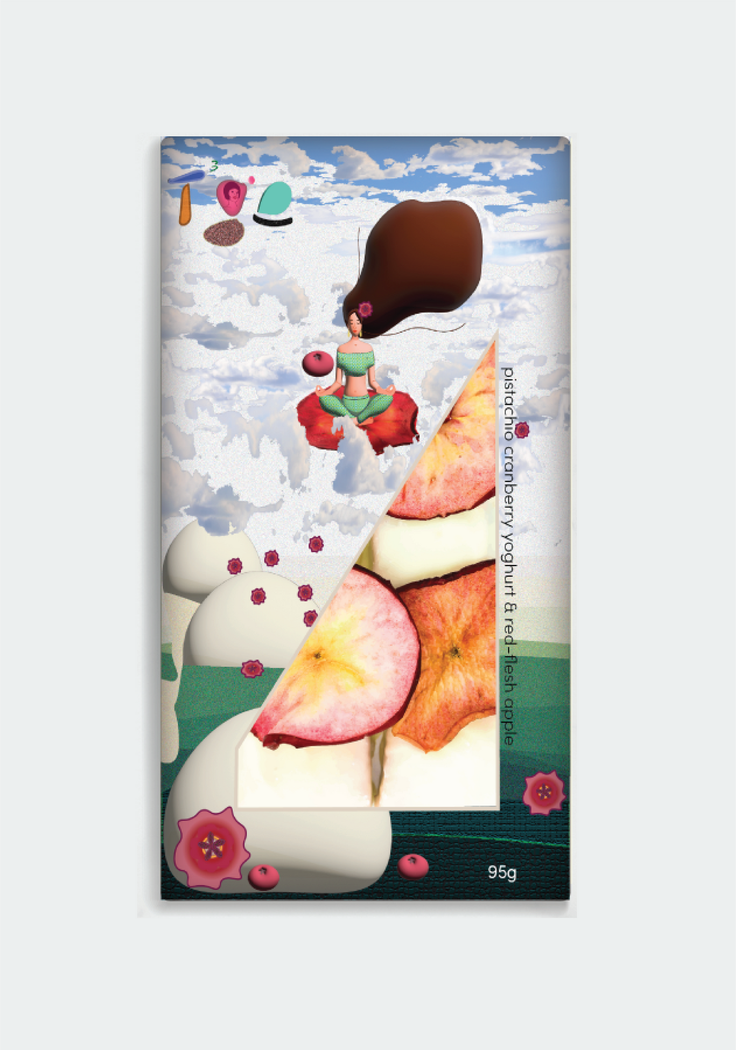 Choc Confectionery Yoghurt, Cranberry & Pistachio with Redflesh apple slices 95g