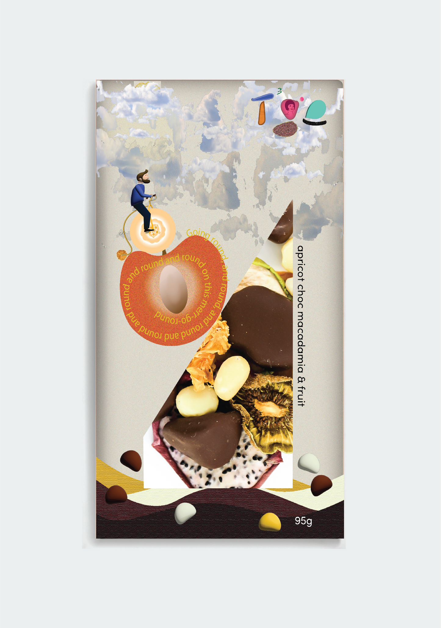 Choc coated Apricot with macadamia & fruit 95g