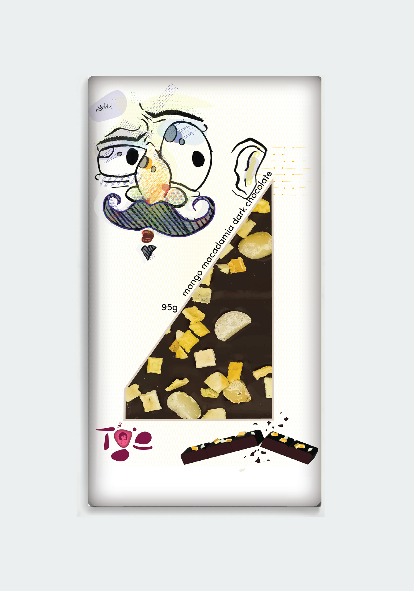 Choc (Vegan, Dark) Mango macadamia 95g