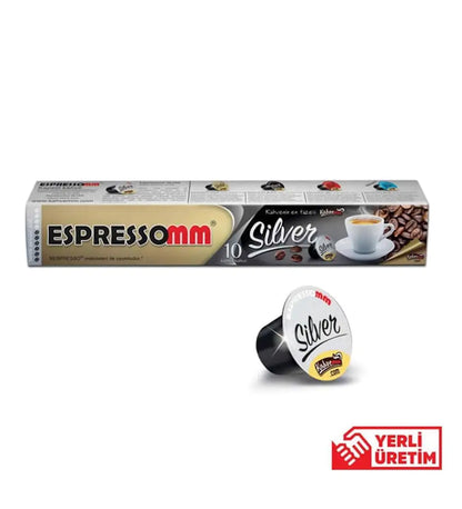 Espressomm Silver Nespresso Compatible Coffee Capsul (10 Pieces) - Pbt